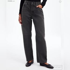 Madewell Darted Barrel Leg Jeans, Black, Size 32